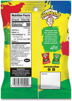 Three pouches of Warheads assorted sour candies displaying the iconic mascot illustration.