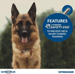 Premium imported silver dog training collar with durable D ring leash attachment point
