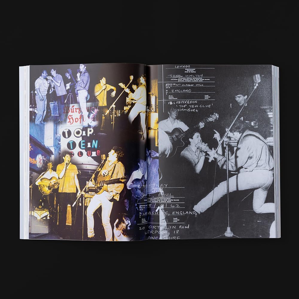 Interior pages showing rare archival photographs from The Beatles Anthology