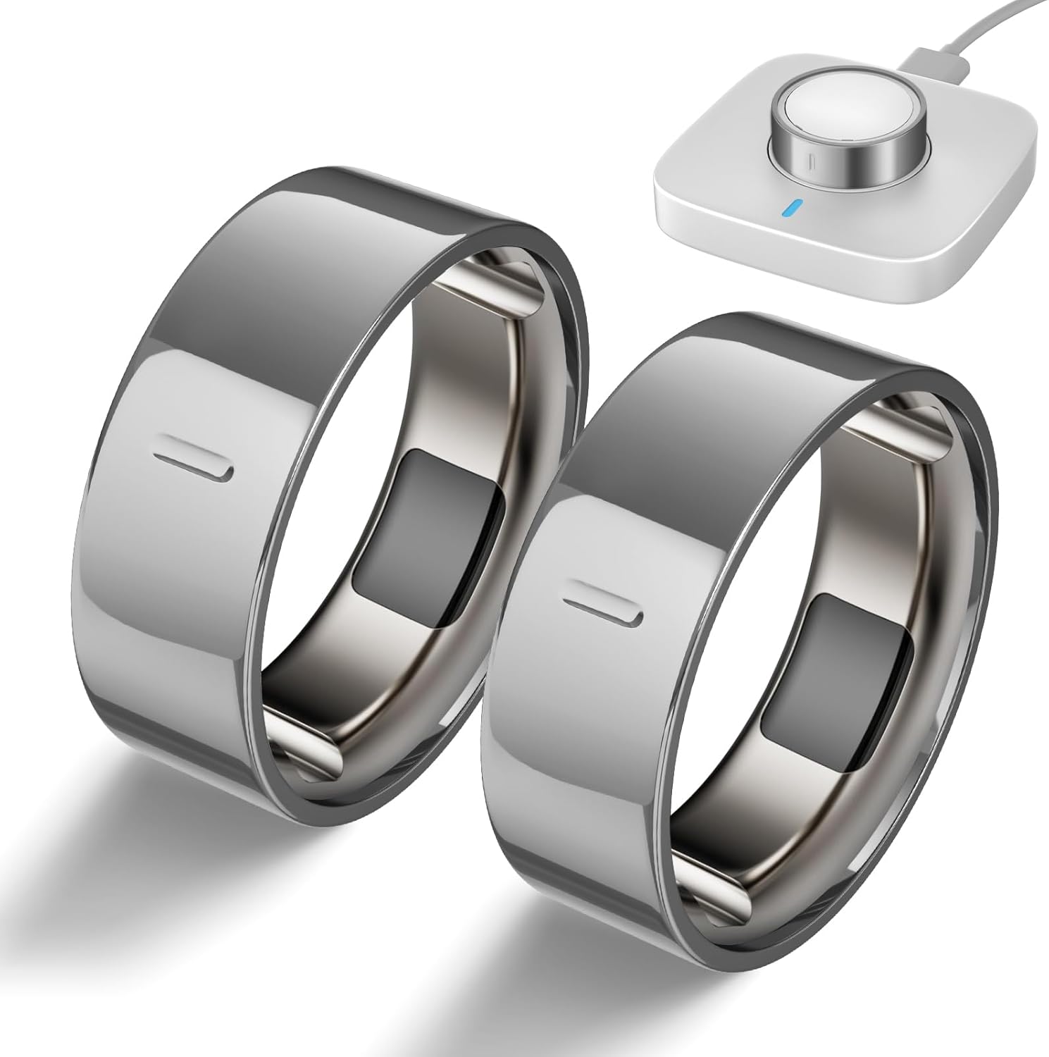 BandRain high gloss plated smart ring covers front view showcasing mirror finish protection