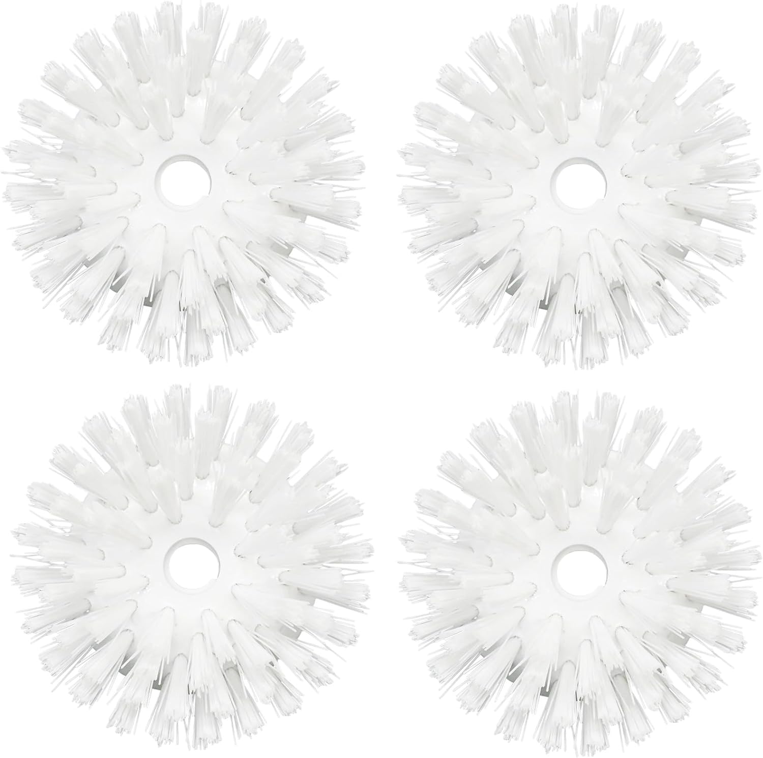 Pamrack 4 Pack Palm Brush Refills front view of white brush heads