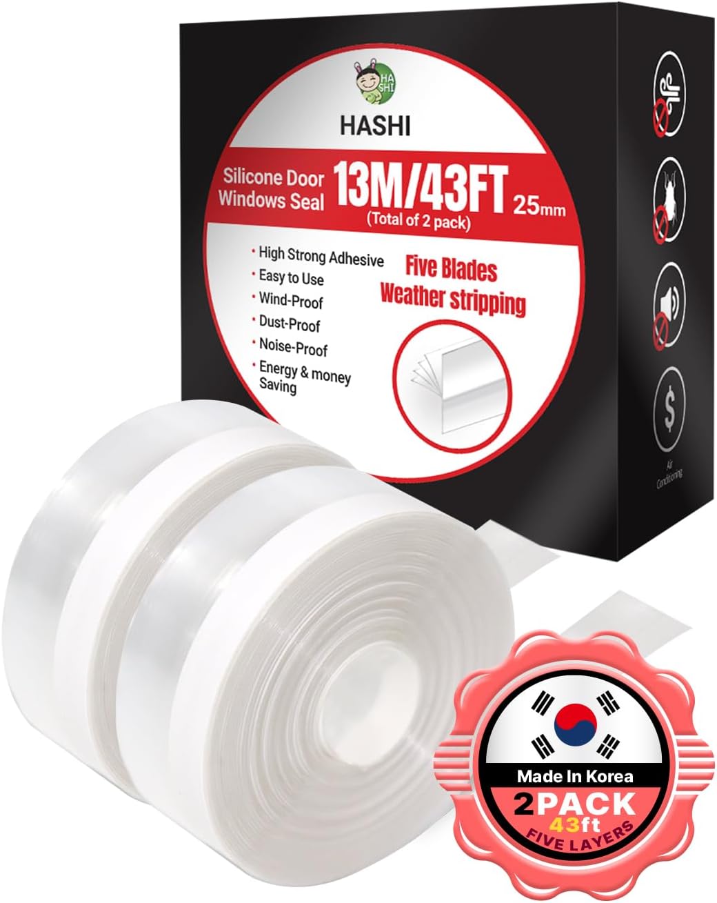 HA SHI shower door seal strip front view packaging