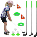Dyienocs Kids Golf Clubs Set front view with retractable clubs