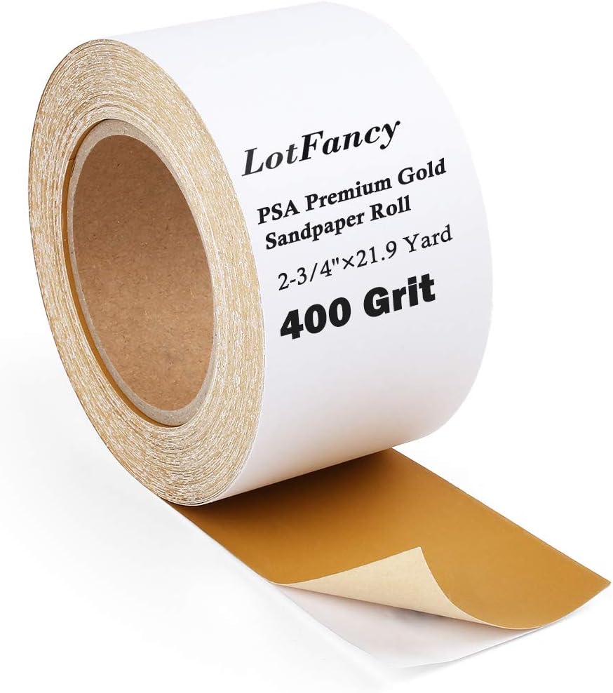 LotFancy 220 Grit PSA Sandpaper Roll, 2-3/4" Wide by 21.9 Yard Long, Self Adhesive Longboard Sand Paper, Sticky Back, Premium Aluminum Oxide Abrasive Sanding Roll, for Automotive and Woodworking - Image 9
