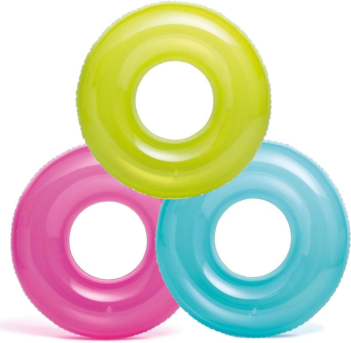 Intex pack of 3 transparent swimming tubes front view