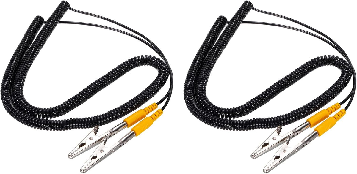Detailed view of banana plug and strain relief boot on grounding cable