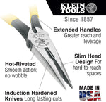Klein Tools 8-inch side cutter pliers jaw close up
