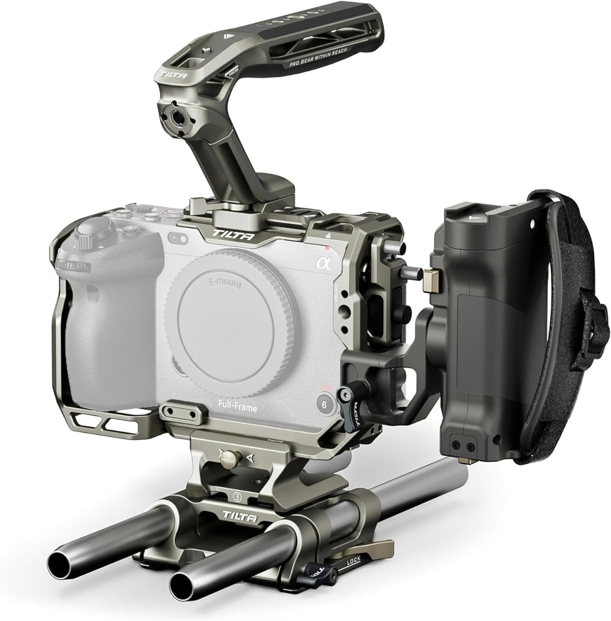 Tilta camera cage modular configuration showing half cage setup