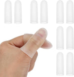 WY LIGHTING LEVEL gel finger cots front view showing ten clear silicone finger protectors