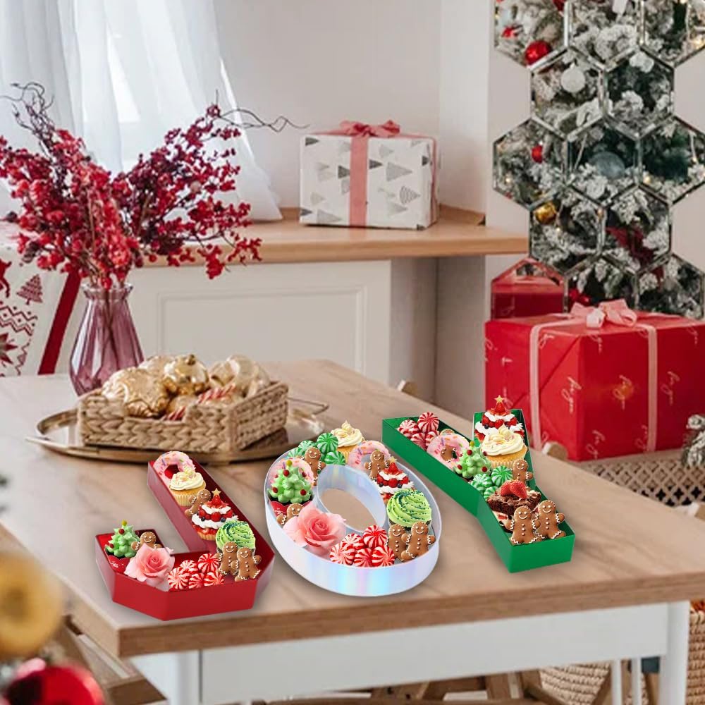 Dulefun Christmas party favor boxes arranged on a table