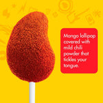 Imported Mexican style hot and sweet lollipops close up