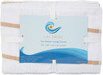 Lifestyle image of Arkwright lounge chair cover set arranged for pool use.