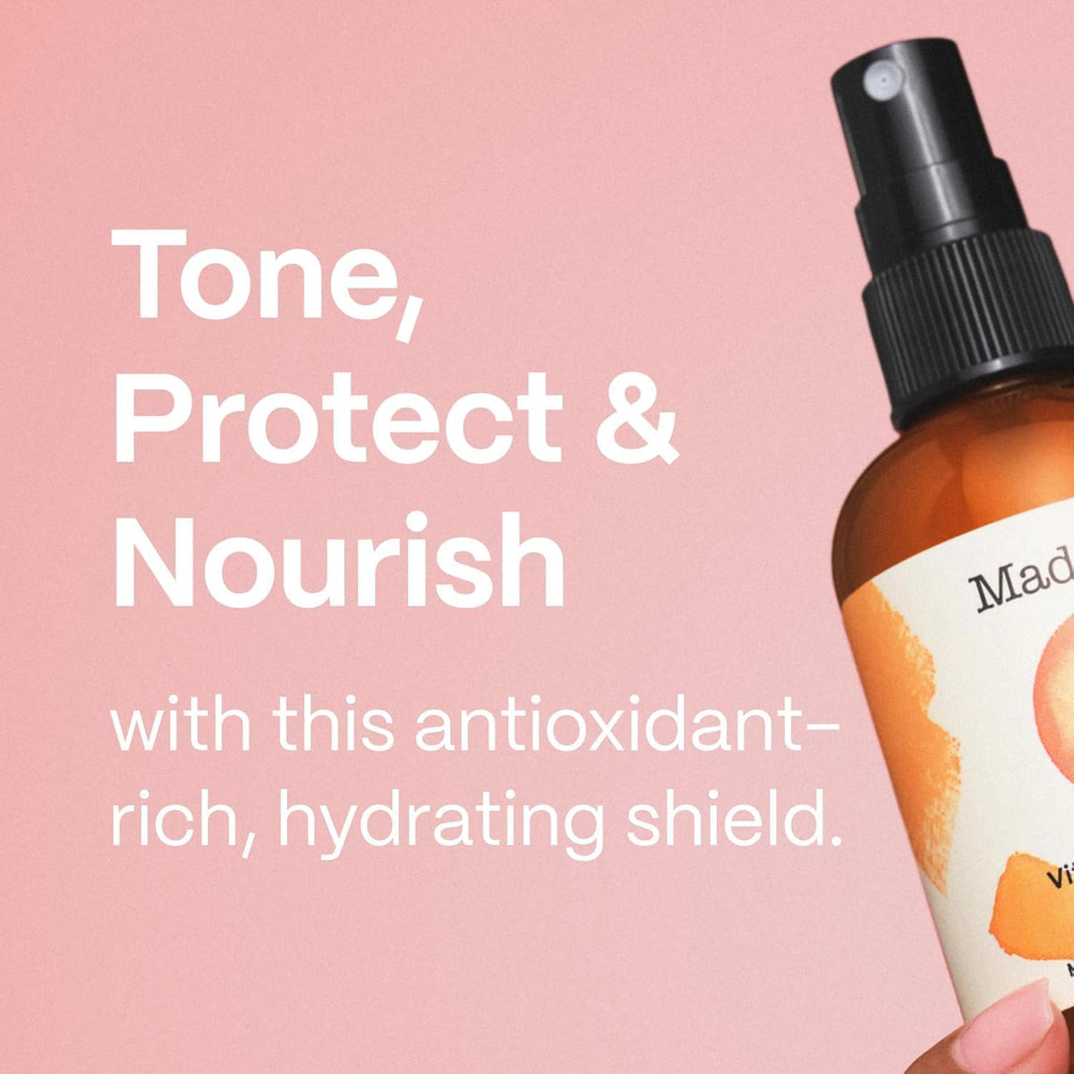 Side profile of Mad Hippie facial mist bottle