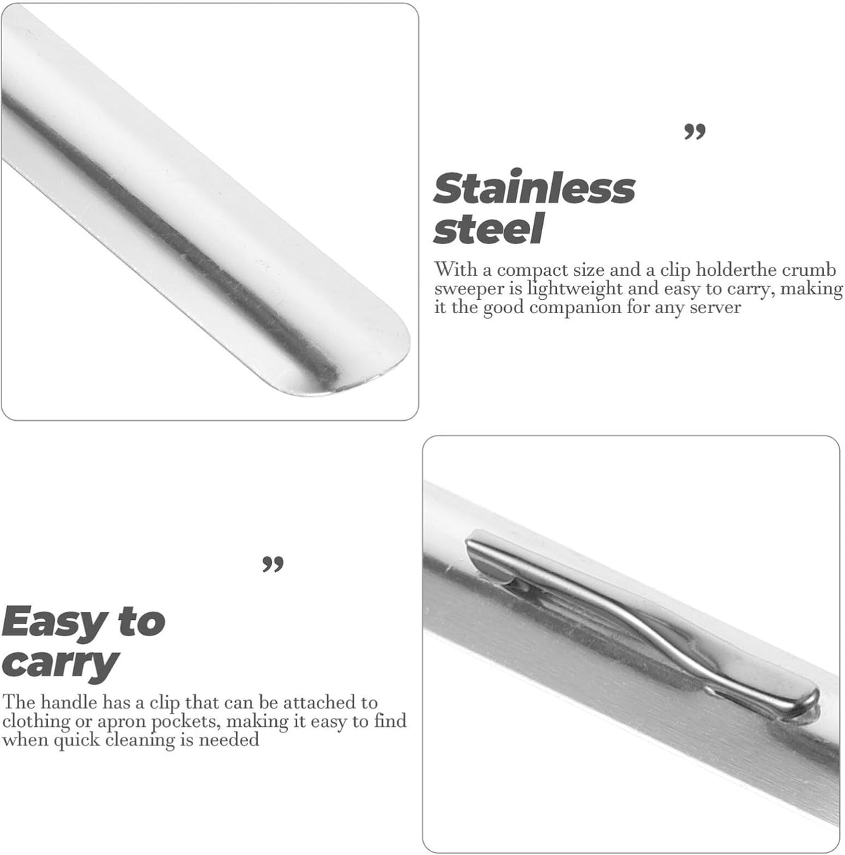 MAGICLULU stainless steel crumb sweeper dimensions and size view