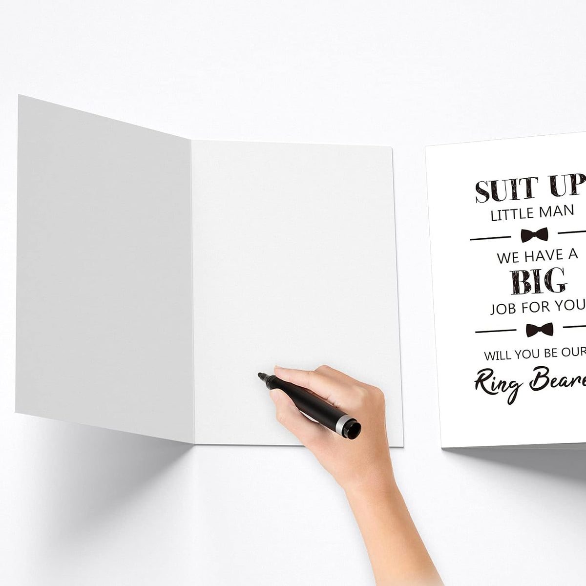 Goroar ring bearer request card paired with coordinating envelope