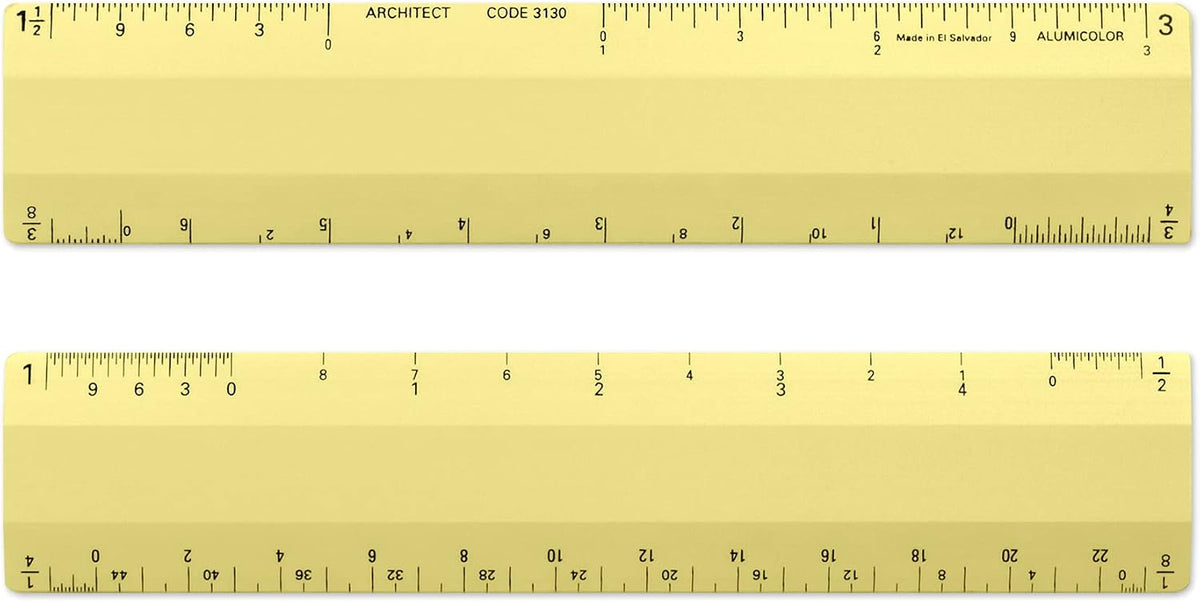 Alumicolor architect 6 inch ruler scale front view