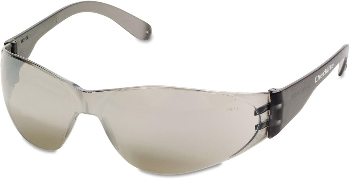MCR Safety CL118 Checklite Glasses, Blue Mirror Lens | Polycarbonate spatula temples, Frameless design, Plastic nose pads, Filters 99.9% of UV rays - Image 9