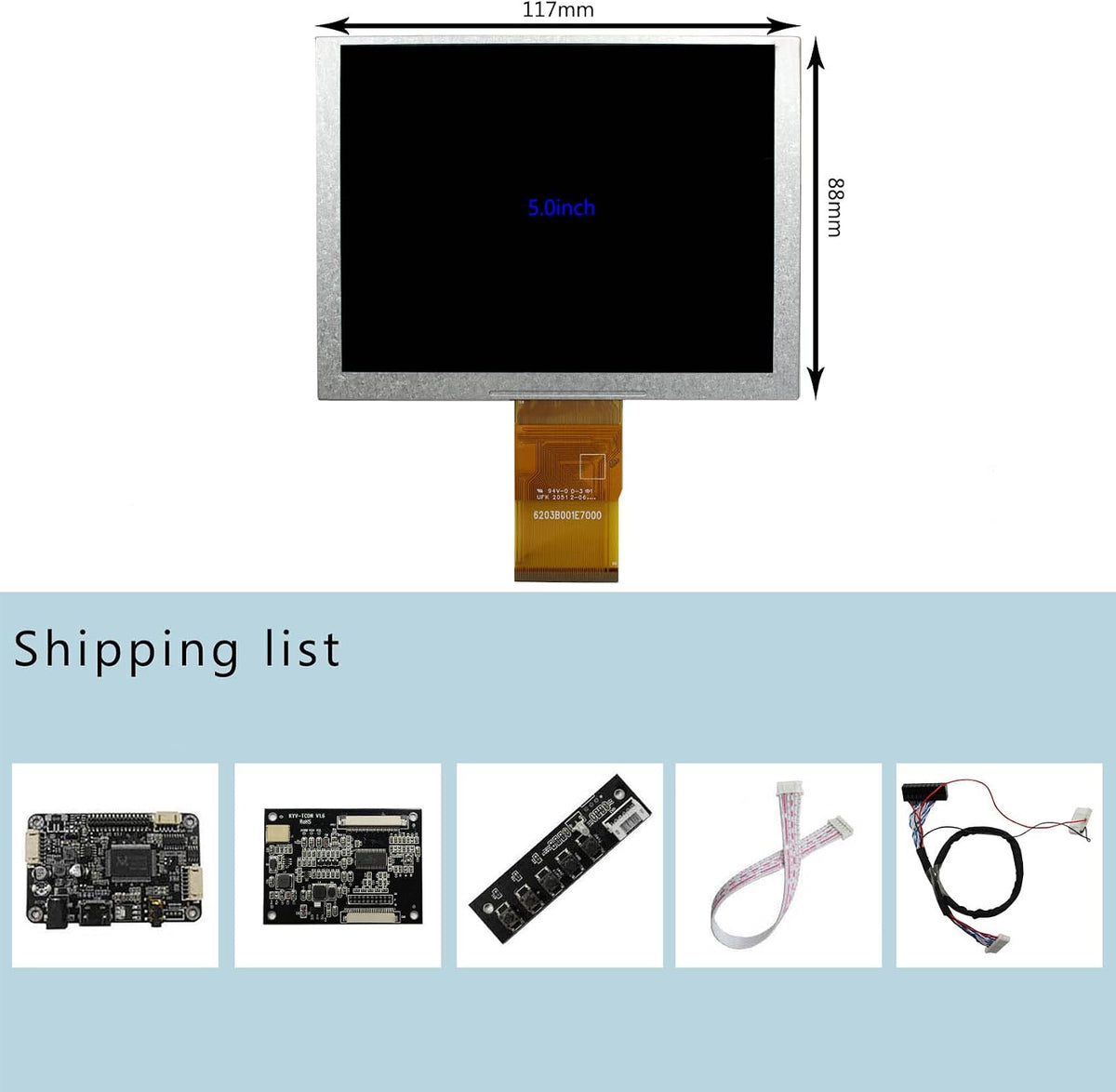 Vsdisplay LCD display showing test image