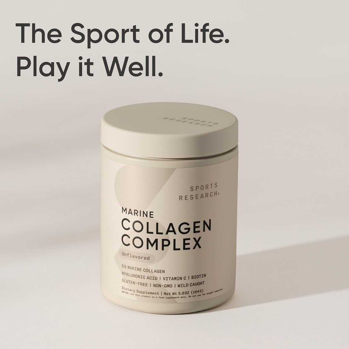 Marine collagen powder dissolving smoothly into a clear glass of water