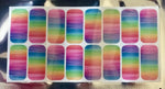 Crazy Liberty rainbow pet nail wraps with included nail filer set