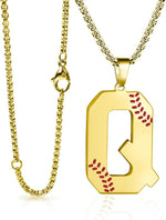 Baseball Initial Necklace for Boys Men A-Z Letter Necklaces Chain Stainless Steel Pendant with Accessories Sport Charm Baseball Gifts for Team Player Athlete Lover Fans... - Image 12