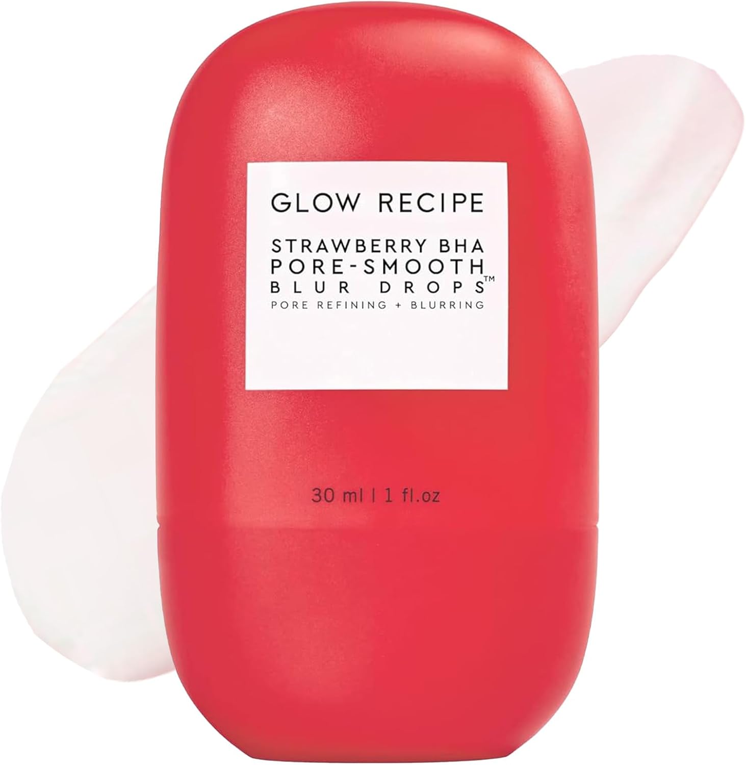 Glow Recipe Strawberry BHA Pore Smooth Blur Drops 30ml front view bottle