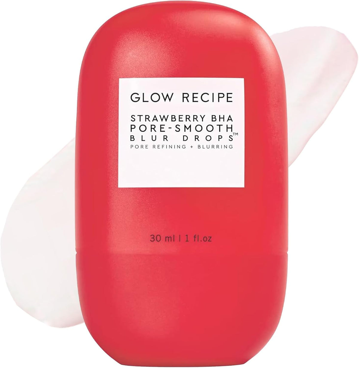 Glow Recipe Strawberry BHA Pore Smooth Blur Drops 30ml front view bottle