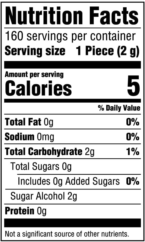 Orbit sugar free mint gum bottles side view showing the packaging design.