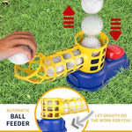 Bennol T-Ball set components including bat and six baseballs