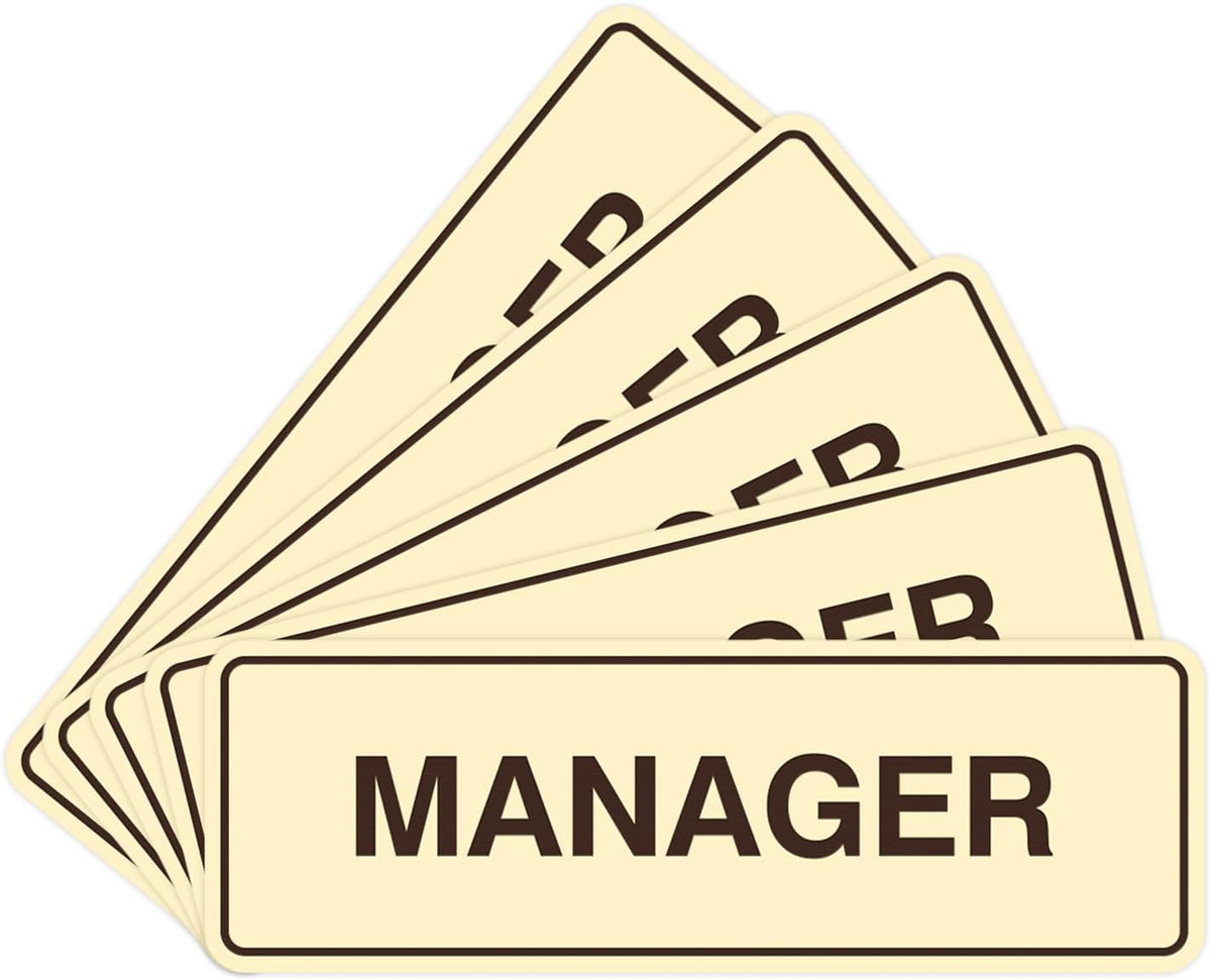 Standard Manager Door/Wall Sign - Red/Gold - Large - Image 12