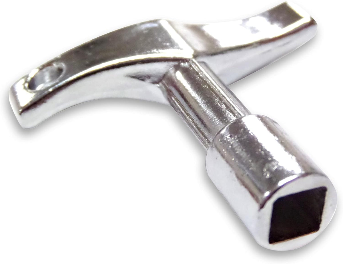 Performance Plus DK2 Deluxe Drum Key front view showing ergonomic curved steel design