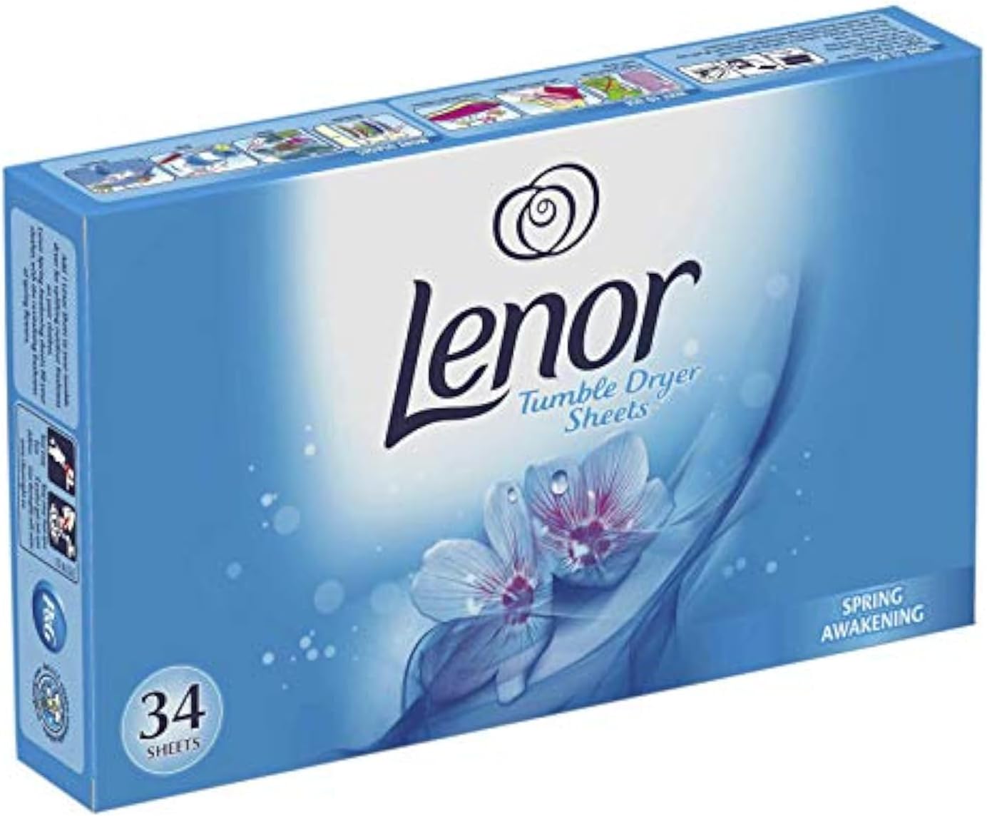 Lenor tumble dryer sheets Spring Awakening 34 sheets front view fabric softener