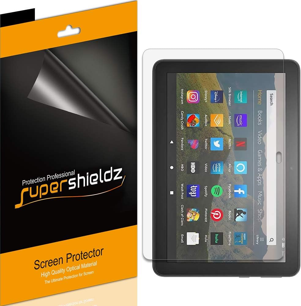 (3 Pack) Supershieldz Designed for All-New Fire HD 8 and Fire HD 8 Plus Tablet 8-inch (10th generation - 2020 release) Screen Protector, High Definition Clear Shield (PET) - Image 1