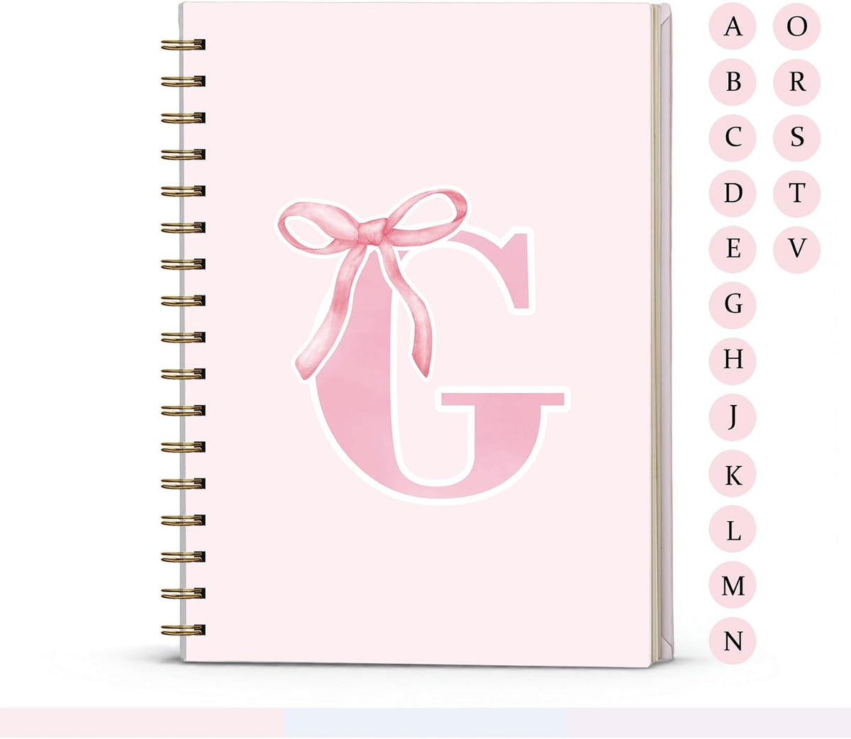 Pink Cute Bow Journal Spiral Notebook for Girls, 5.5 x 8.3 Inch | Initial M School Journal Diary Gifts for Teen Girl Kids, Personalized Gifts for Women, Pink Bow Hardcover Spiral Notebook - Image 14