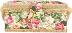 Oumefar sewing basket side profile highlighting the collapsible woven handle