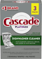 Cascade Platinum Dishwasher Cleaner, 3 count - Image 1