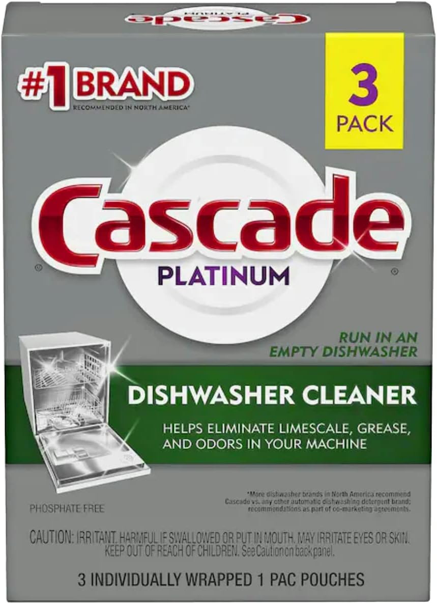 Cascade Platinum Dishwasher Cleaner, 3 count - Image 1