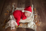 Vedory baby photo props red knit hat and pants set