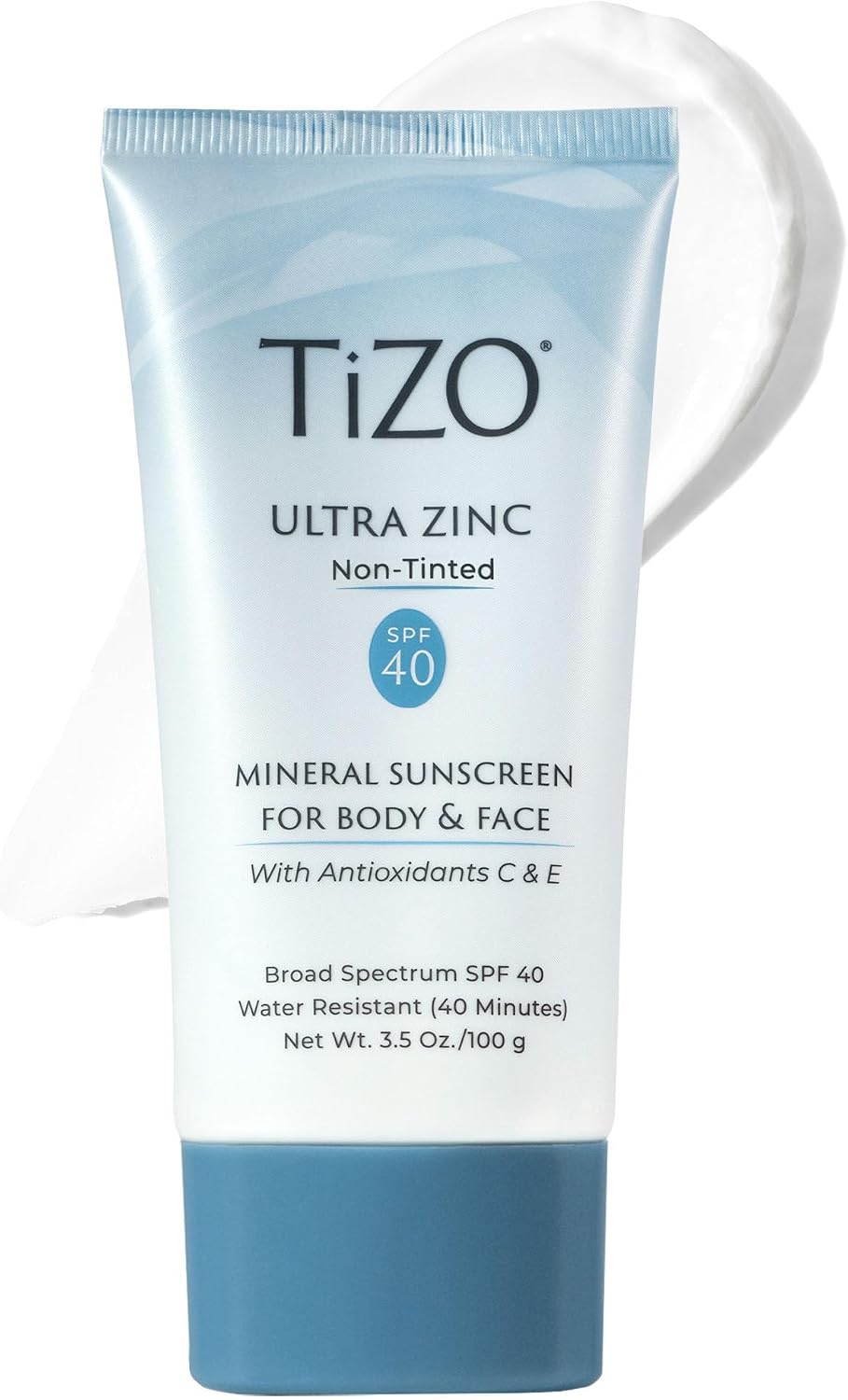 TIZO Ultra Zinc Non Tinted Broad Spectrum SPF 40 Sunscreen tube front view