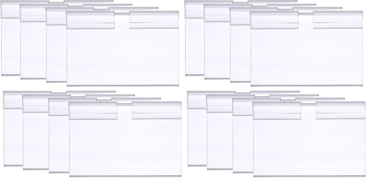 100Pcs Clear Plastic Wire Shelf Price Label Holder Retail Price Tag Label Card Holder Merchandise Sign Display Holder for Retail Store Supermarket Mall Price Display, 60 x 42MM - Image 8