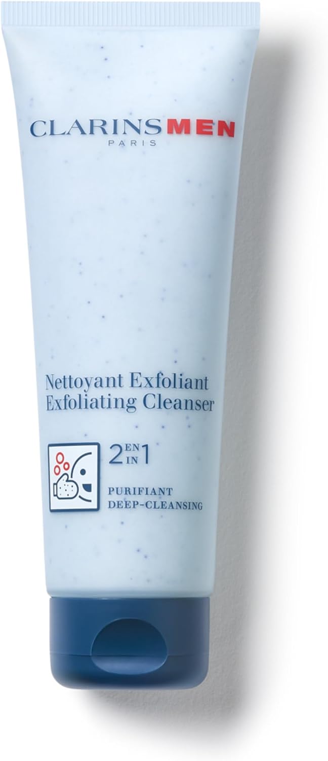 Clarins Men Exfoliating Cleanser front view face wash tube