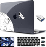 CISSOOK laptop case with astronaut pattern showing front lid cover detail.