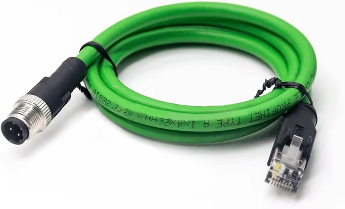Keisnoaja M12 to RJ45 Industrial Ethernet Cable front view showing connectors