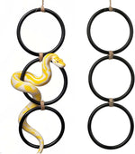 2 Pack Snake Climbing Rings for Ball Python & Corn Snake,Reptile Enrichment Toys for Snake,Ball Python Tank Decor, Reptile Tank Accessories for Bearded Dragon,Chameleon, Iguana, Gecko, Lizard (Black) - Image 1