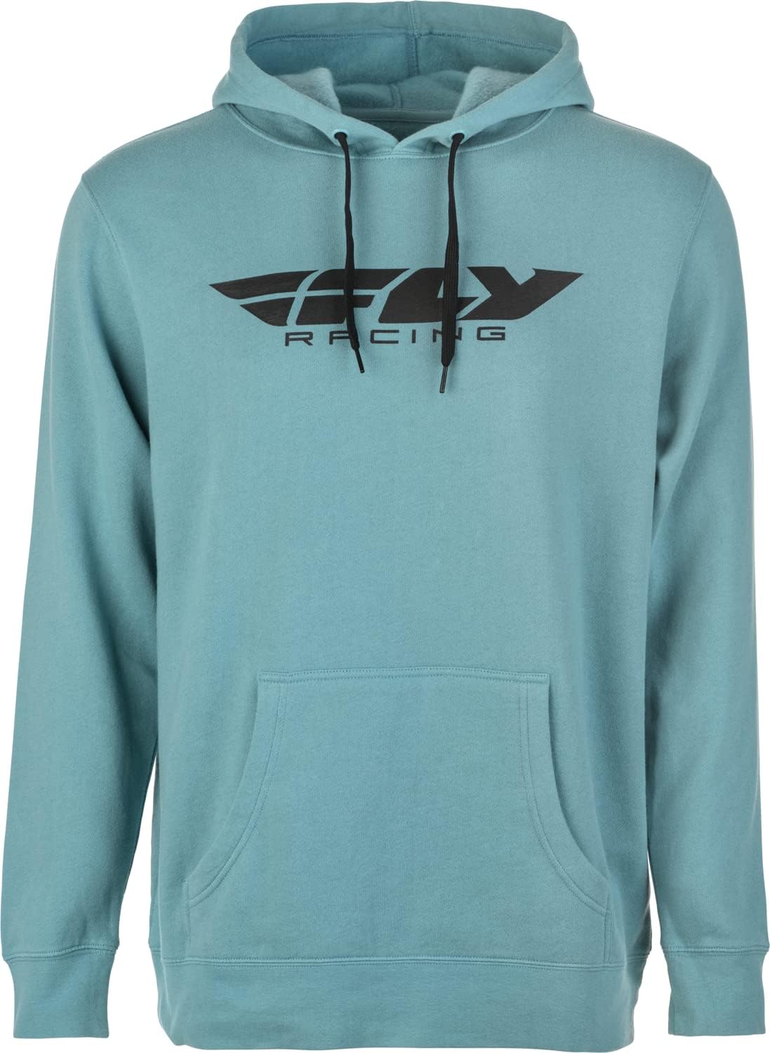 Fly Racing Corporate Zip Up Hoodie front view showcasing the premium appliquéd chest logo