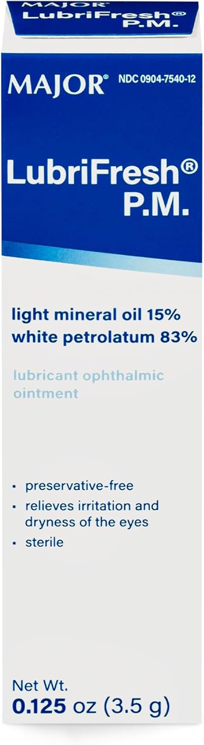 MAJOR Lubrifresh P.M. Sterile Ophthalmic Ointment - Preservative-Free Eye Care - Dry Eye Relief Lubricant - 3.5 g (1 Pack) - Image 1