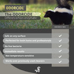 Odorcide non-enzymatic skunk odor remover for carpet and car