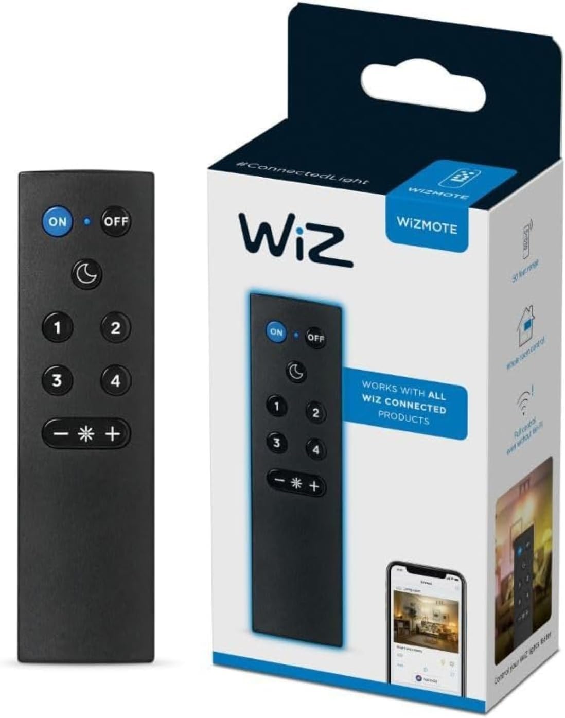 WiZ remote light switch front view wireless controller