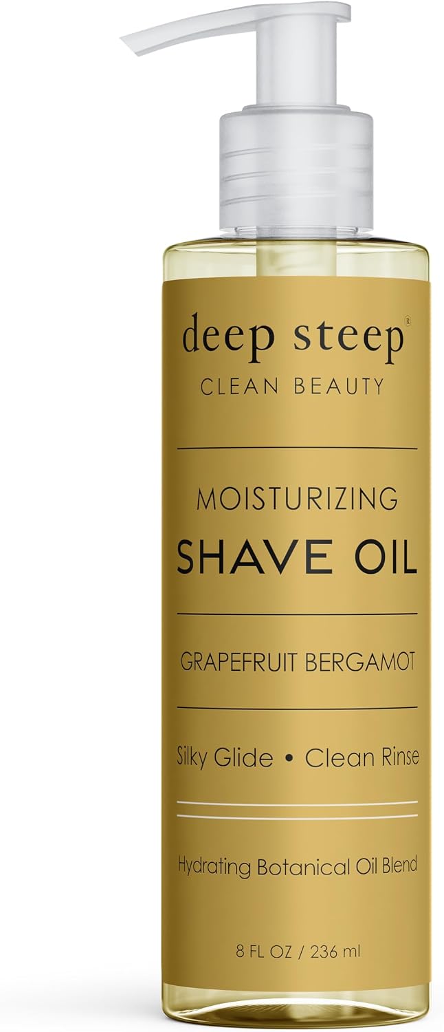 Deep Steep shave oil pump dispenser closeup view