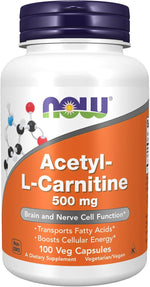 NOW Supplements, Acetyl-L Carnitine 500 mg, Amino Acid, Brain And Nerve Cell Function*, 100 Veg Capsules - Image 10